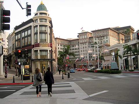 Looking toward Mikimoto on Rodeo Drive Los Angeles