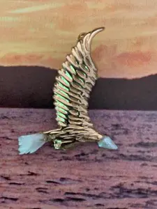 14k yellow gold Eagle Pendant with Natural Mississippi Pearl Head and Tail