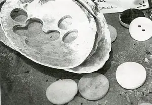 Buttons cut from Mississippi River Shells