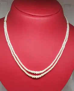 Natural Basra Pearls Double line Graduated Necklace