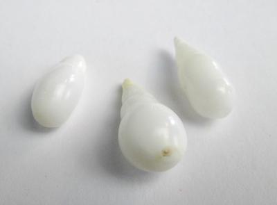 3 Clam Pearls Drop Shape 23+ carats Total 16+mm