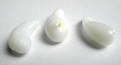 3 Curved Drop Clam Pearls 19+ carats Total 18+mm 