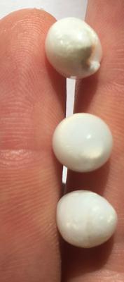 3 Roundish Clam Pearls with Flame - 12.50 carats Total