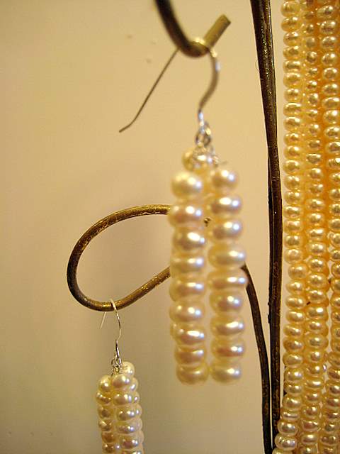 3 Strand lavender dangle earrings 3 strand lavender drop earrings