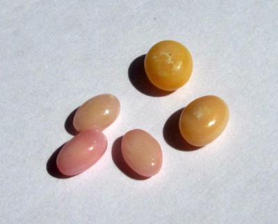 5 Conch Pearls Pastel Colors Oval Shape 3+ carats Total