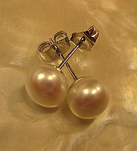White Pearl Earrings