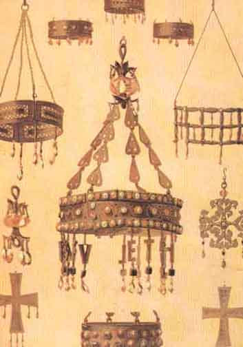 Gothic Pearl Crown and Crosses Treasure of Guarrazar