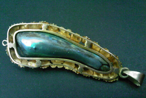 Antique Abalone Pearl Pendant