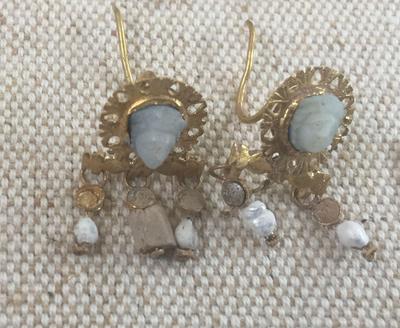 Ancient pearl jewelry at Rockefeller Museum Jerusalem