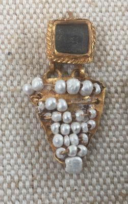 Ancient pearl jewelry at Rockefeller Museum Jerusalem