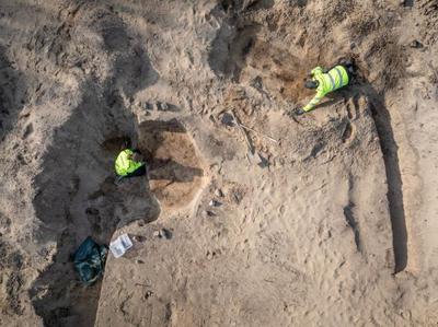 A view of the Viking Age burial site at Lisbjerg, north of Aarhus, Denmark.   (Moesgaard Museum)
