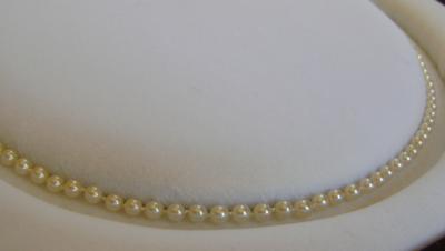 Antique Edwardian Natural Pearl Necklace, Blue Tourmaline Diamond Clasp