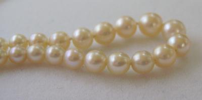 Antique Natural Saltwater Pearl Necklace, 18K Gold Diamond Clasp