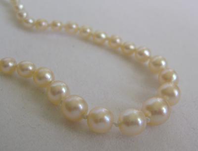 Antique Natural Saltwater Pearl Necklace, Platinum Diamond Sapphire Clasp