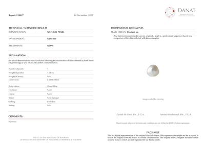 Basra Natural Pearl 1.28 Carat