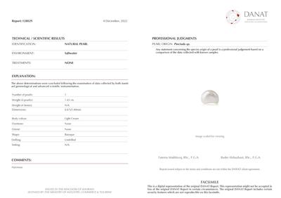 Basra Natural Pearl 1.43 Carat