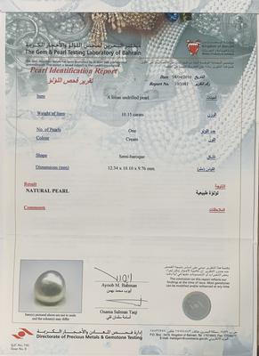 Basra Natural Pearl 10.15 Carat High Luster Clean Surface
