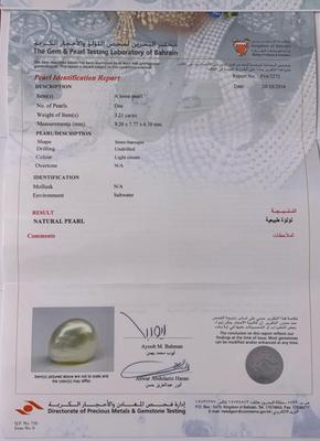 Basra Natural Pearl 3.21 ct