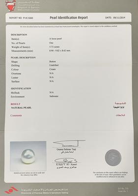 Basra Natural Pearl 5.72 Carat