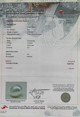 Basra Natural Pearl 6.70 Carat 11mm