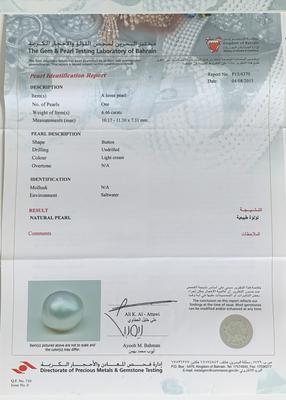 Basra Natural Pearl 6+ Carat 11mm