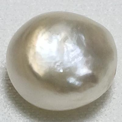 Basra Natural Pearl 8.70 Carat Button Shape 11mm