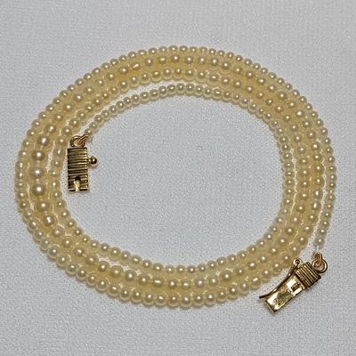 Basra Natural Pearl Necklace 24 Carats Near Round Pearl Shape