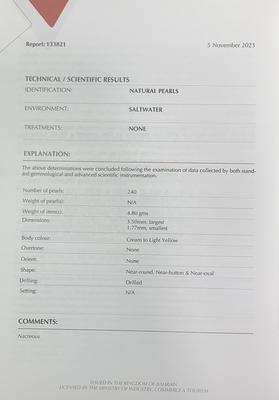 Basra Natural Pearl Necklace 24 Carats Near Round Pearl Shape