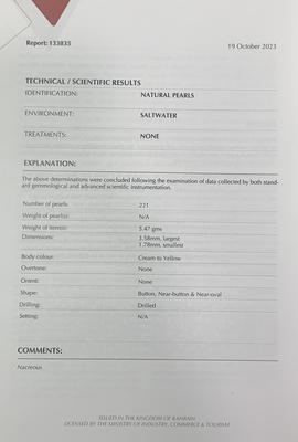 Basra Natural Pearl Necklace 27.35 Carat