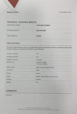 Basra Natural Pearl Necklace Near Round Pearl Shapes 23.70 Carat