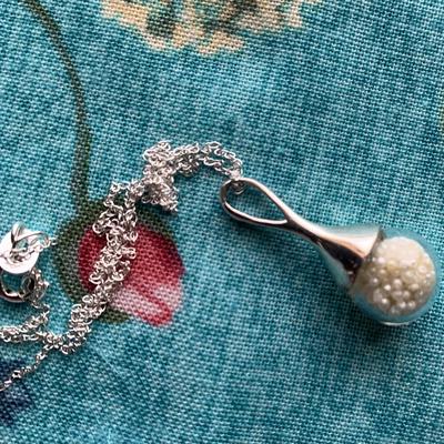 Basra Natural Pearls in Globe on Chain 2 carat total