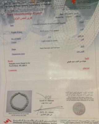 certificate for Basra bracelet