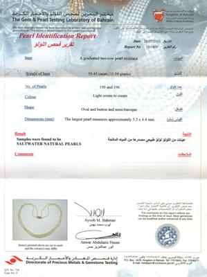 Basra Salt Water Natural Pearls at 55.45 Carats