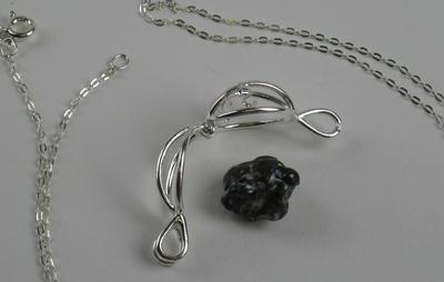 Black Pearl Cage Pendant Sterling Silver