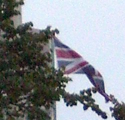 British flag flies over Belfast