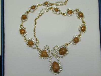 Brown Conch Pearl & Diamond Necklace