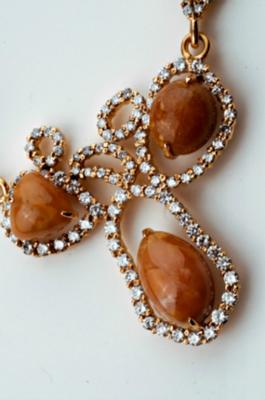 Brown Conch Pearl & Diamond Necklace