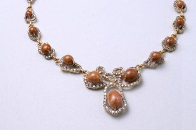 Brown Conch Pearl & Diamond Necklace
