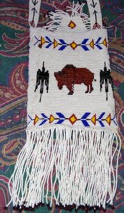 Buffalo Beaded Purse Closeup