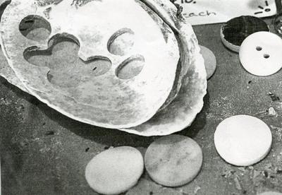 Buttons cut from Mississippi River Shells