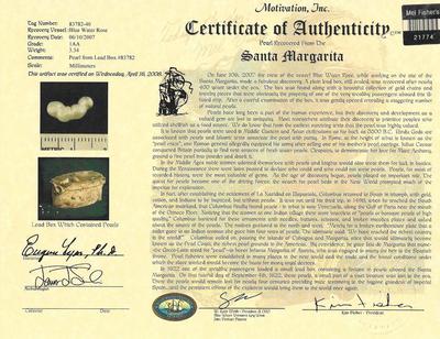 Certificate: Butterfly Necklace with 3+ct 4-way Conjoined Margarita Pearl