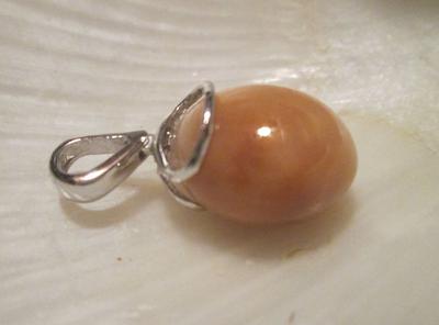 Cinnamon Colored Conch Pearl Pendant 10.05 carats on Sterling Silver