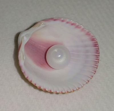 Clam pearl 3.45 ct with flame