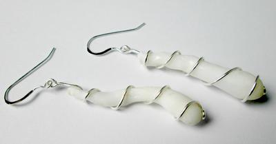 Clam Pearl Earrings on Sterling Silver 40+mm for Sale