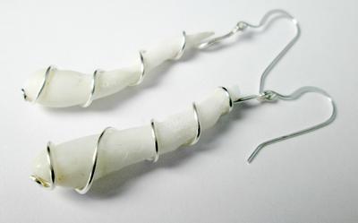 Clam Pearl Earrings on Sterling Silver 40+mm for Sale