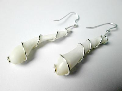 Clam Pearl Earrings on Sterling Silver 40+mm for Sale