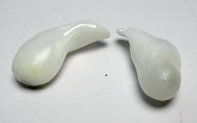 Clam Pearl Pair Curved Drops Good Matching Full Flame