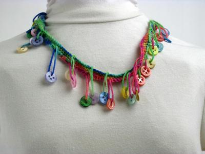 Colorful Muscatine Button Necklace