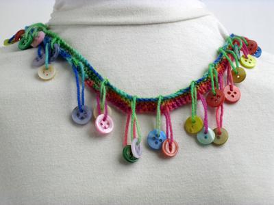 Colorful Muscatine Button Necklace