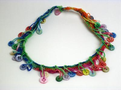 Colorful Muscatine Button Necklace